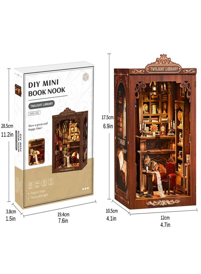 مجموعة AEVORA Book Nook Kits، ألغاز خشبية ثلاثية الأبعاد للكبار، مجموعة بيت الدمى المصغر، مجموعة بناء منزل مصغر، ديكور رف الكتب - هدية مثالية للعائلة والأصدقاء - Image 3
